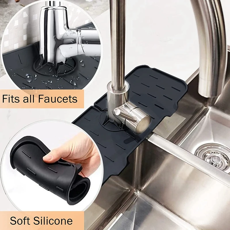 3 шт. силиконовый кран ручка для капель лоток-защита от брызг раковины и