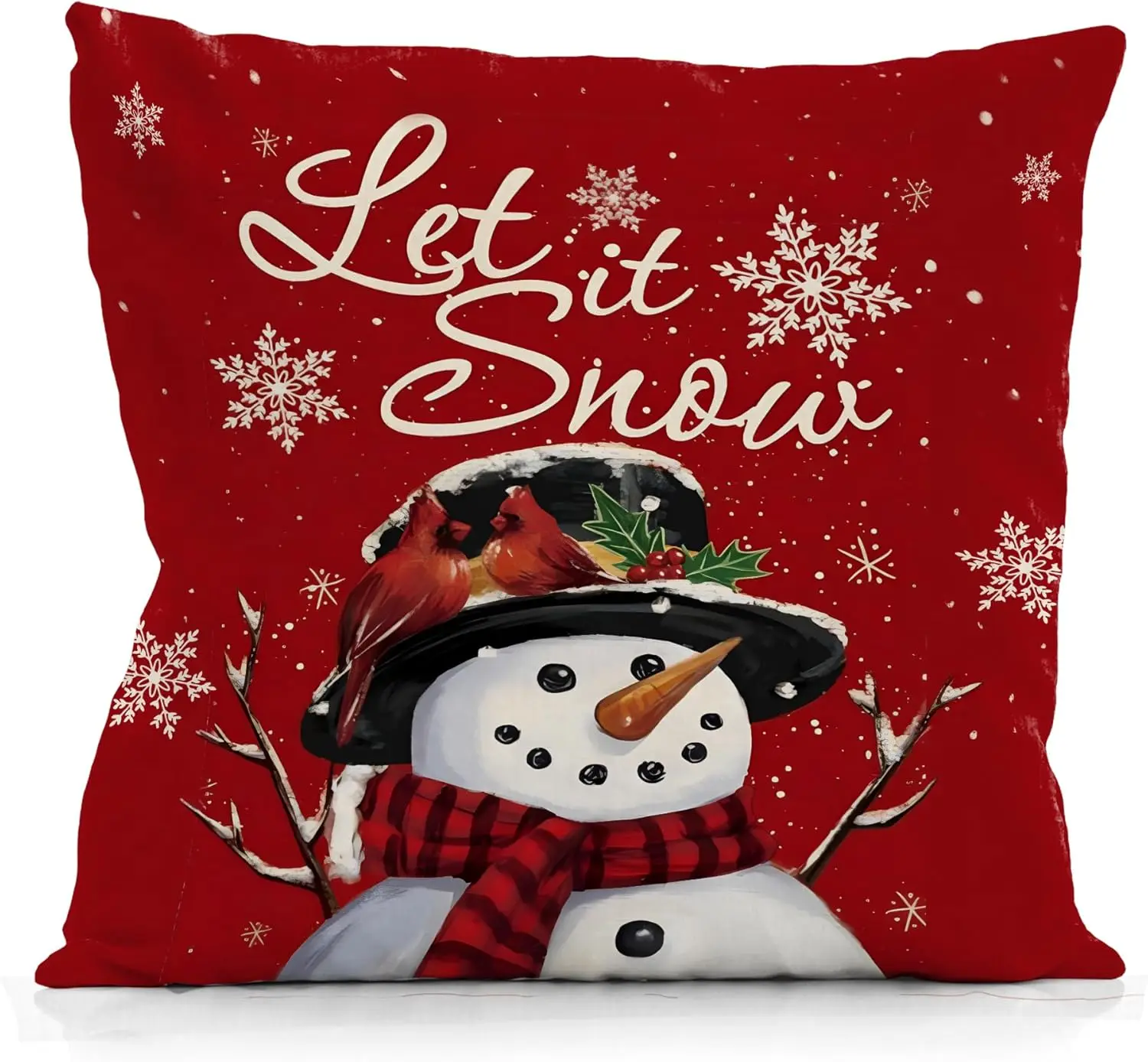 Чехлы Let t Snowmn Chrstms Pllow 18x18 Red Snowflake Wnter Decortve Decortons Ho