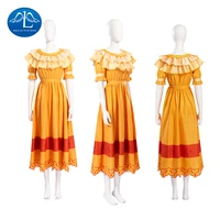 encanto pepa madrigal cosplay costume outfit with orange cosplay dress and earrings adult girl customizable pepa madrigal dress
