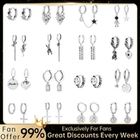 enshir silver color star cross hoop earrings for women geometric gift jewelry animal earrings wholesale