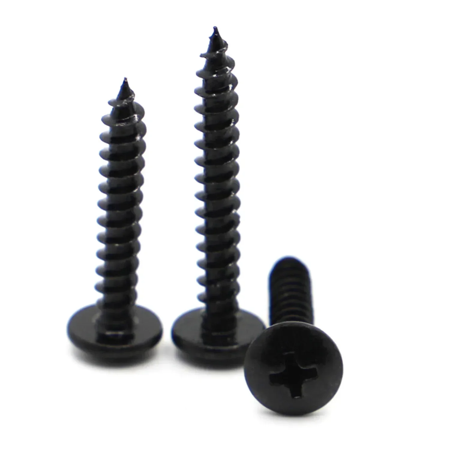 

10/50 шт. черный винт из углеродистой стали с крестообразным шлицем и крестообразной головкой, саморезы с грибовидной головкой M3 M3,5 M4 M5 M6