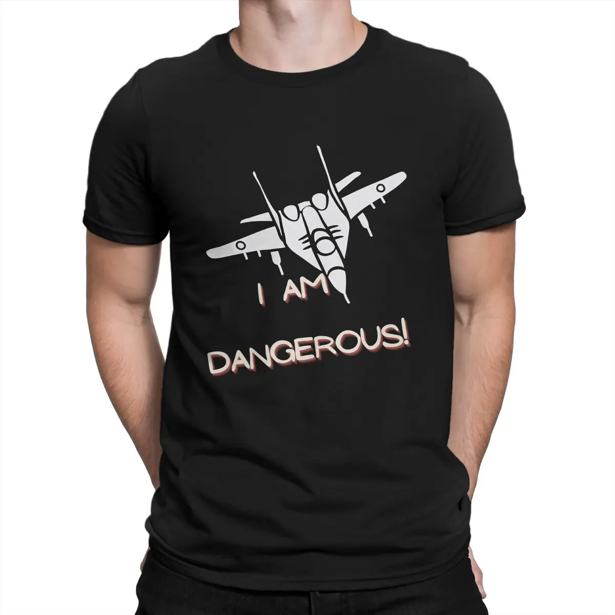 

I AM DANGEROUS T-Shirt for Men Top Gun Maverick Goose Film Novelty Cotton Tee Shirt O Neck Short Sleeve T Shirts Gift Tops