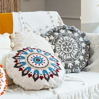 moroccan style decorative pillows for sofa cushion covers round embroidered pillow christmas cushion cover ethnic style backrest