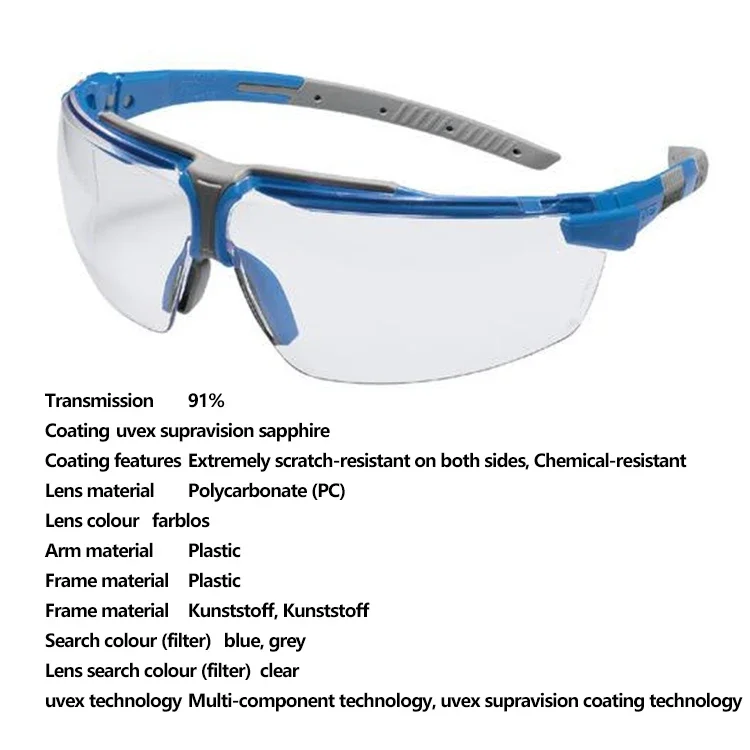 Увекс И-3 С 9190065 Lentes De Seguridad Защита труда Химические устойчивые к царапинам