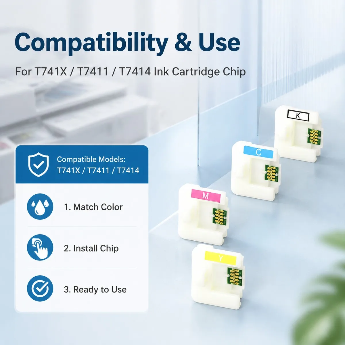 Чипы для чернильных картриджей T741X для Epson SureColor F6000 F6070 F6200 F6270 F7000 F7070 F7200 F7270 F9200 F9270 F9300 F9330 F9370 (art.: 3920dbb6ab034) - 3920dbb6ab034