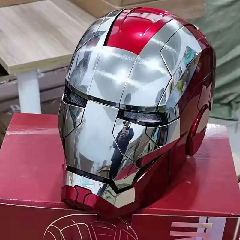Marvel Cosplay Iron Man MK5 Helmet 1:1 Electric Multi-piece Opening and Closing English Voice Remote Control Role-playing |