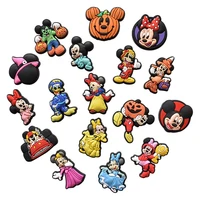 disney mickey mouse shoe charms minnie cartoon sandals shoe buckle diy funny shoe accessories fit clog decorations kids gifts