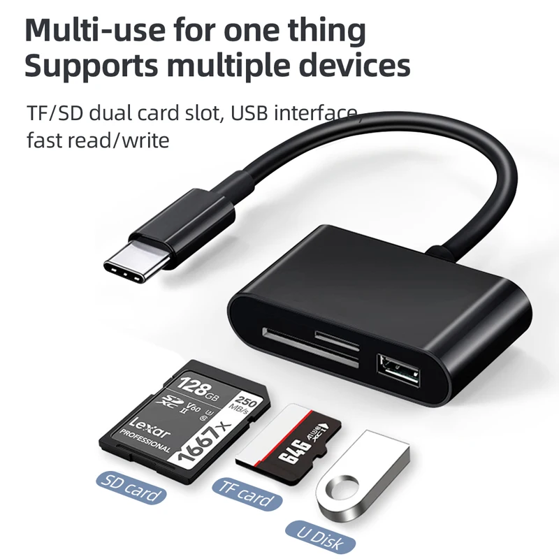 USB OTG адаптер Micro Type C кардридер SD/TF устройство для чтения карт памяти Macbook