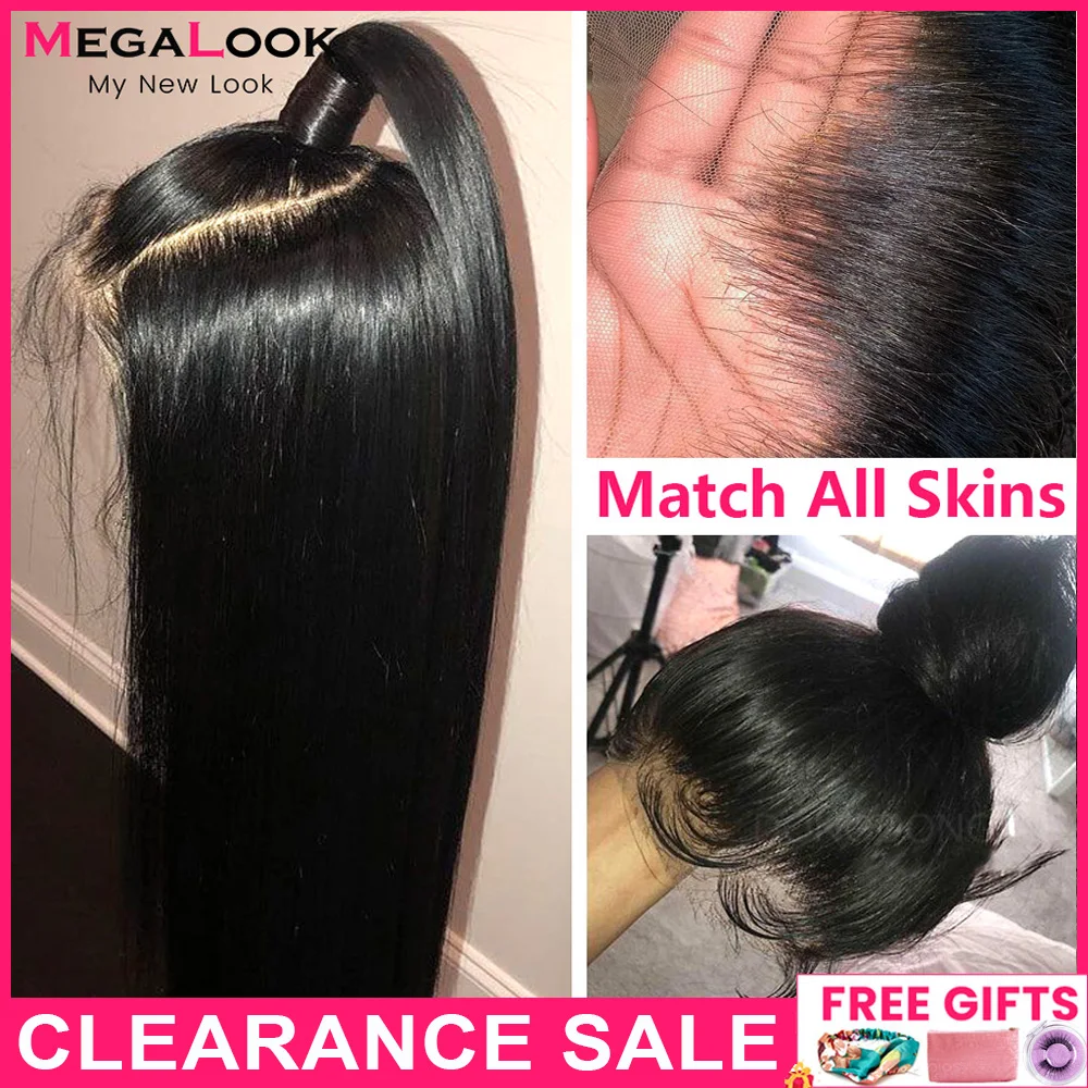 

13x6 Hd Lace Frontal Wig 30 Inch Straight Lace Front Wig 180 Density Brazilian Transparent Lace Front Human Hair Wigs For Women