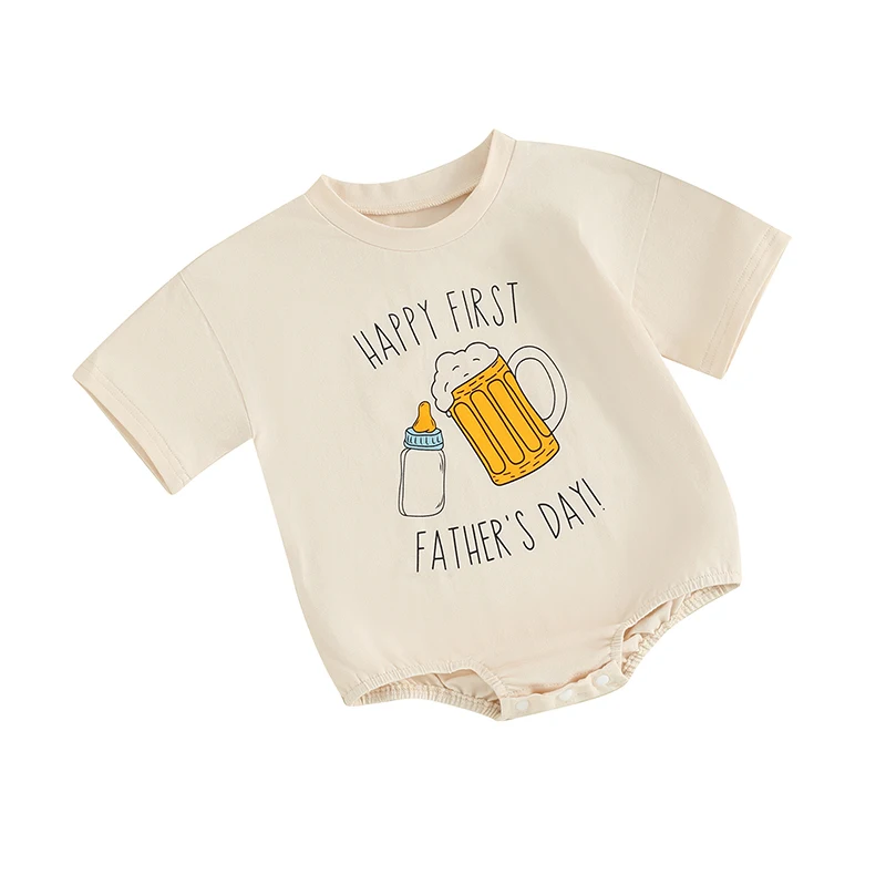 Детский комбинезон с коротким рукавом и круглым вырезом