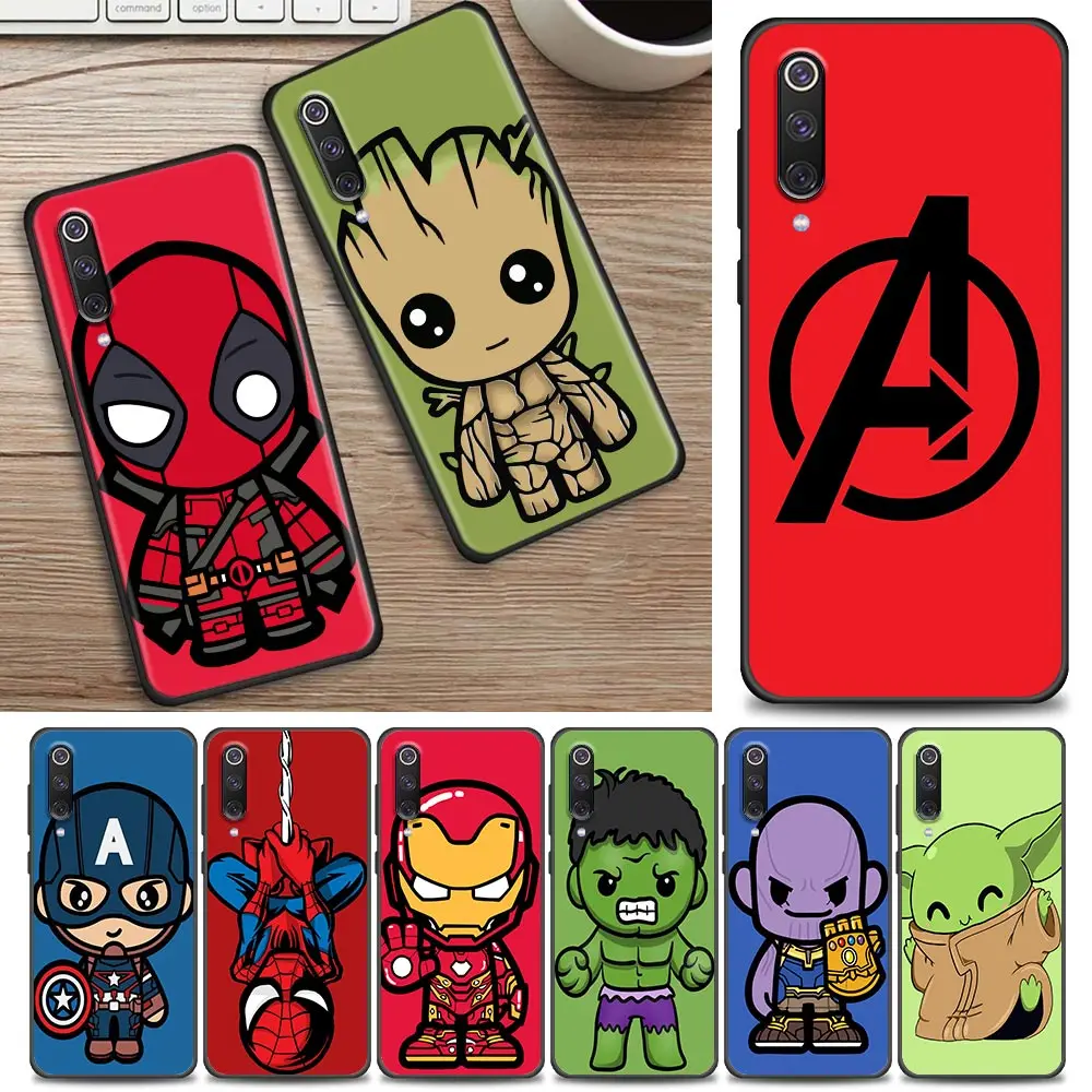 

The Avengers Deadpool Groot Marvel Mi9T Pro Case For Xiaomi Mi 8 9 9T 10 Lite CC9 10T 9SE Cover Mi Note 10 Lite Cases Soft Funda