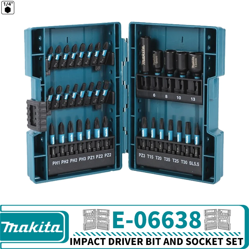 

Makita E-06638 набор ударных бит и головок