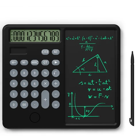 Электронный блокнот для записей калькулятор 12 цифр простой Калькулятор Многофункциональный 6,5 дюймов цифровой обучающий блокнот для записей