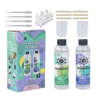 11 clear epoxy resin crystal clear art resin epoxy 2 part epoxy casting resin kit with measuring cups stick silicone gloves
