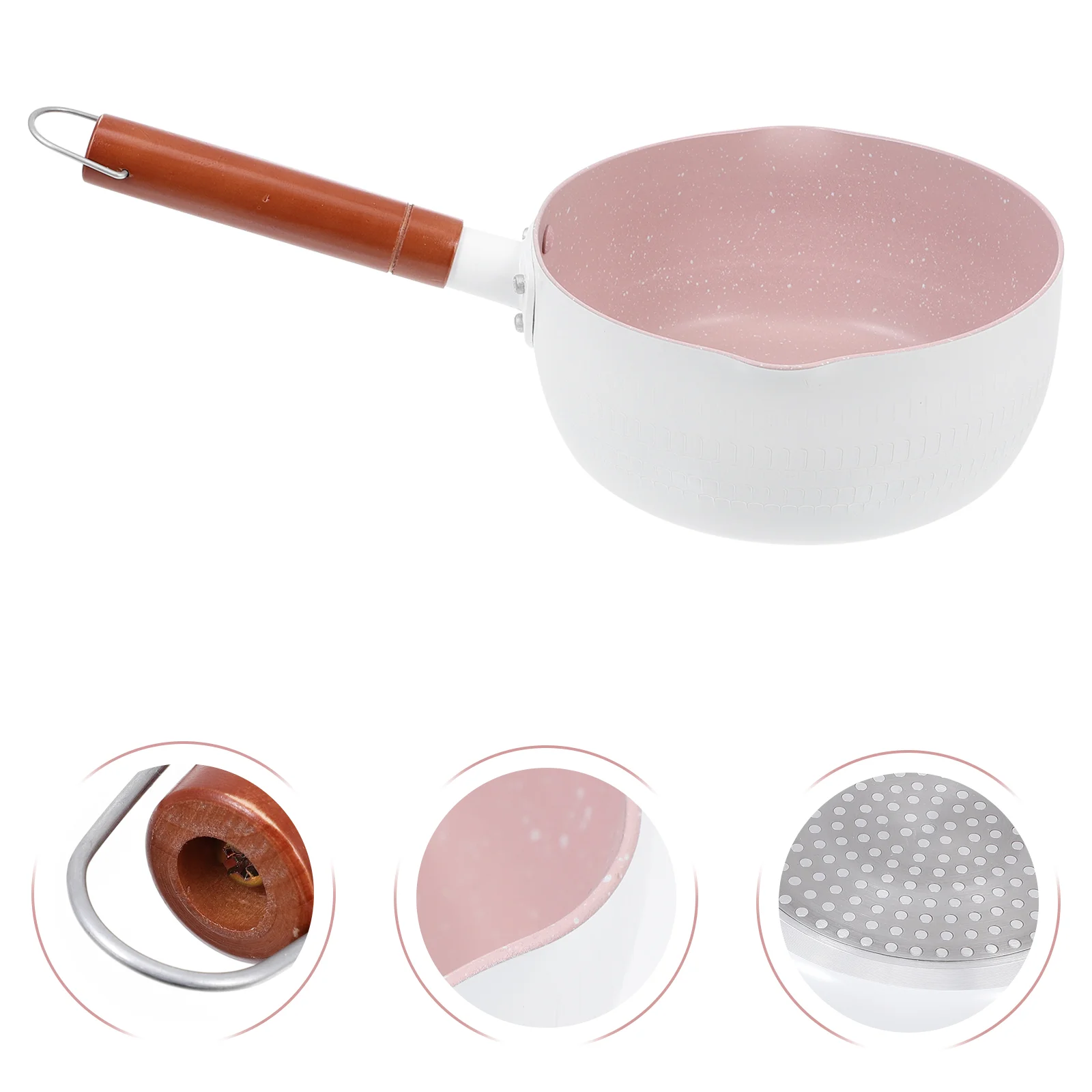 

Household Stockpot Soup Pot Wooden Handle Pot Aluminium Baby Food Pot