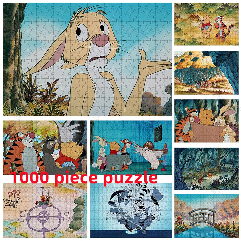 Winnie The Pooh Creative Puzzle 1000 Pieces Hd Printing Paper Disney Brand Puzzle Educational Toys Kids Adult Collection Hobby