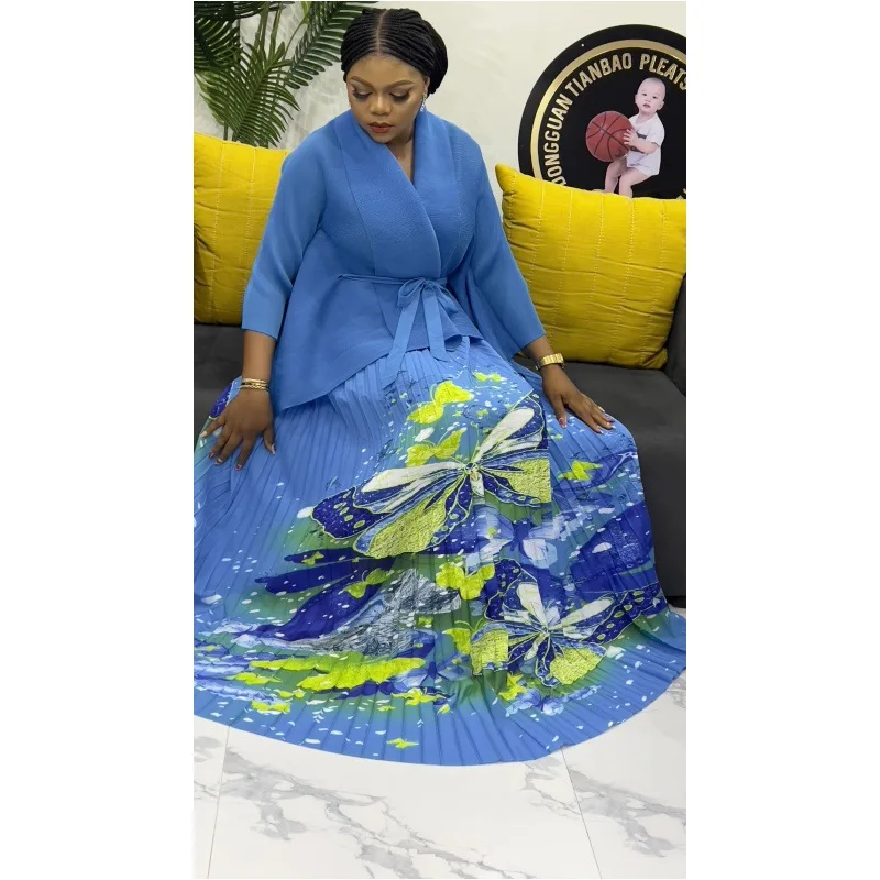 Мусульманский новый комплект с юбкой больших размеров принтом бабочки