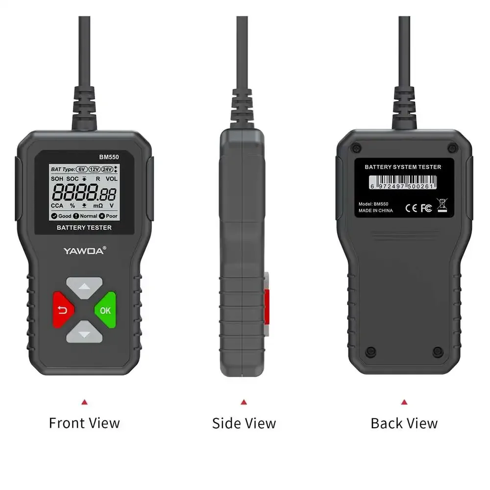 Тестер автомобильного аккумулятора 100-2000 CCA 6 В 12 24 тестер анализатор BM550
