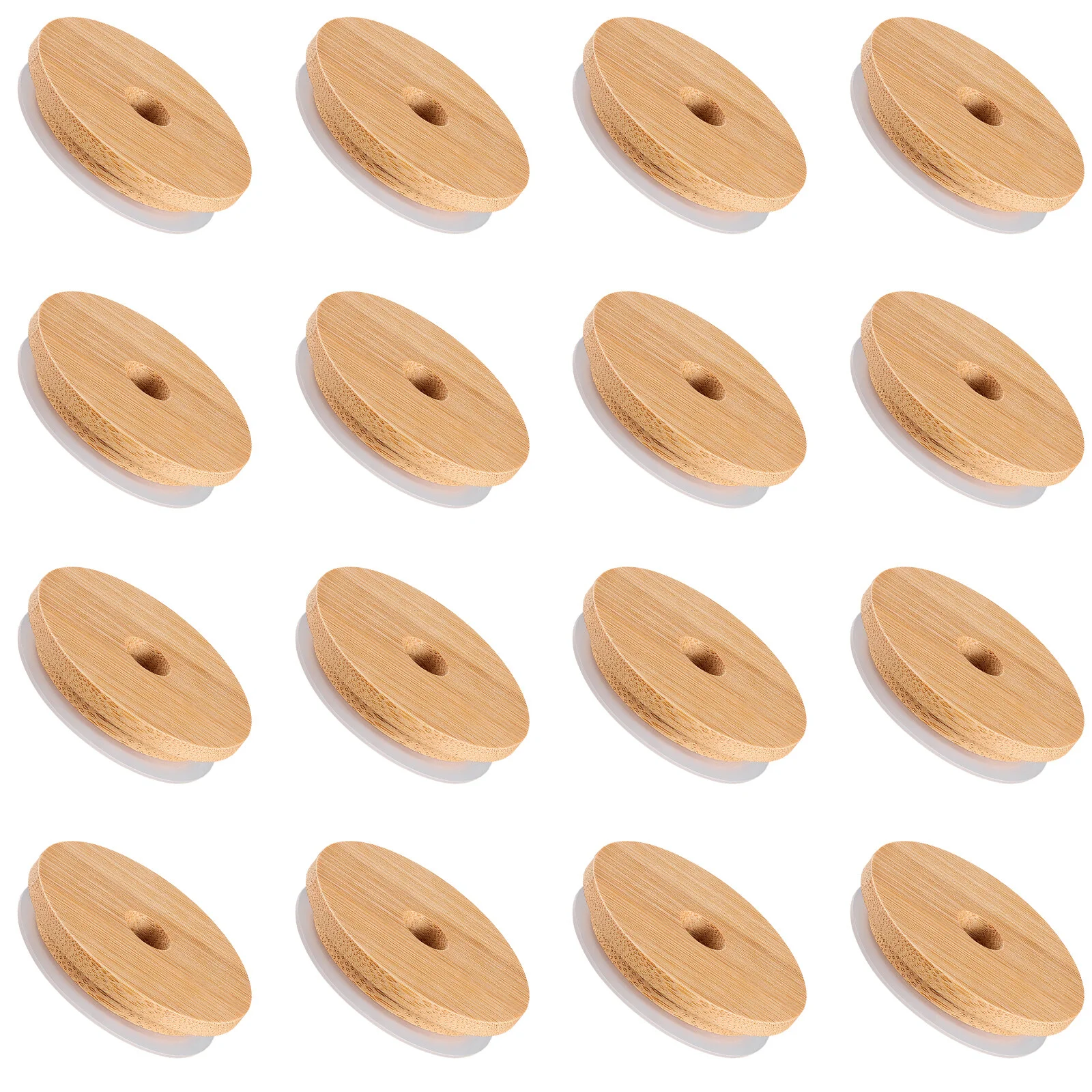 

16 Pcs Beer Can Bamboo Seal Lid Bottle Mason Jars Lidss Glass Jars