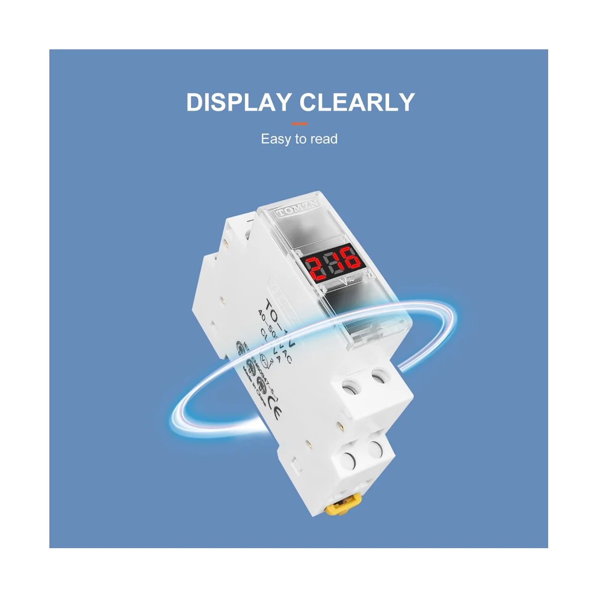 Однофазный вольтметр TOMZN на Din-рейку 40-500 В переменного тока модульный индикатор