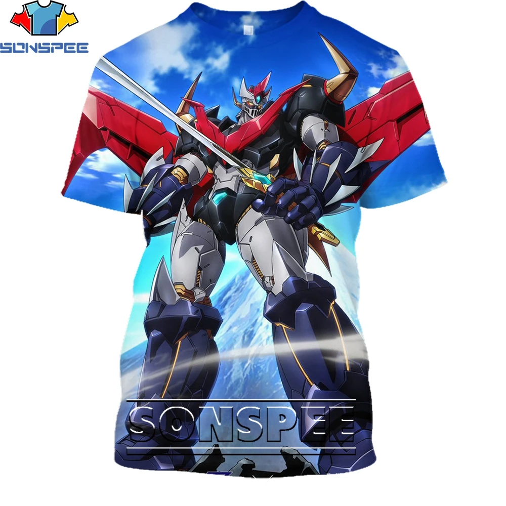 

SONSPEE 3D Printing Mazinger Z Goldorak T-shirt Cartoon Anime Fashion Casual Loose Original Collar Men And Women Fashion Trend