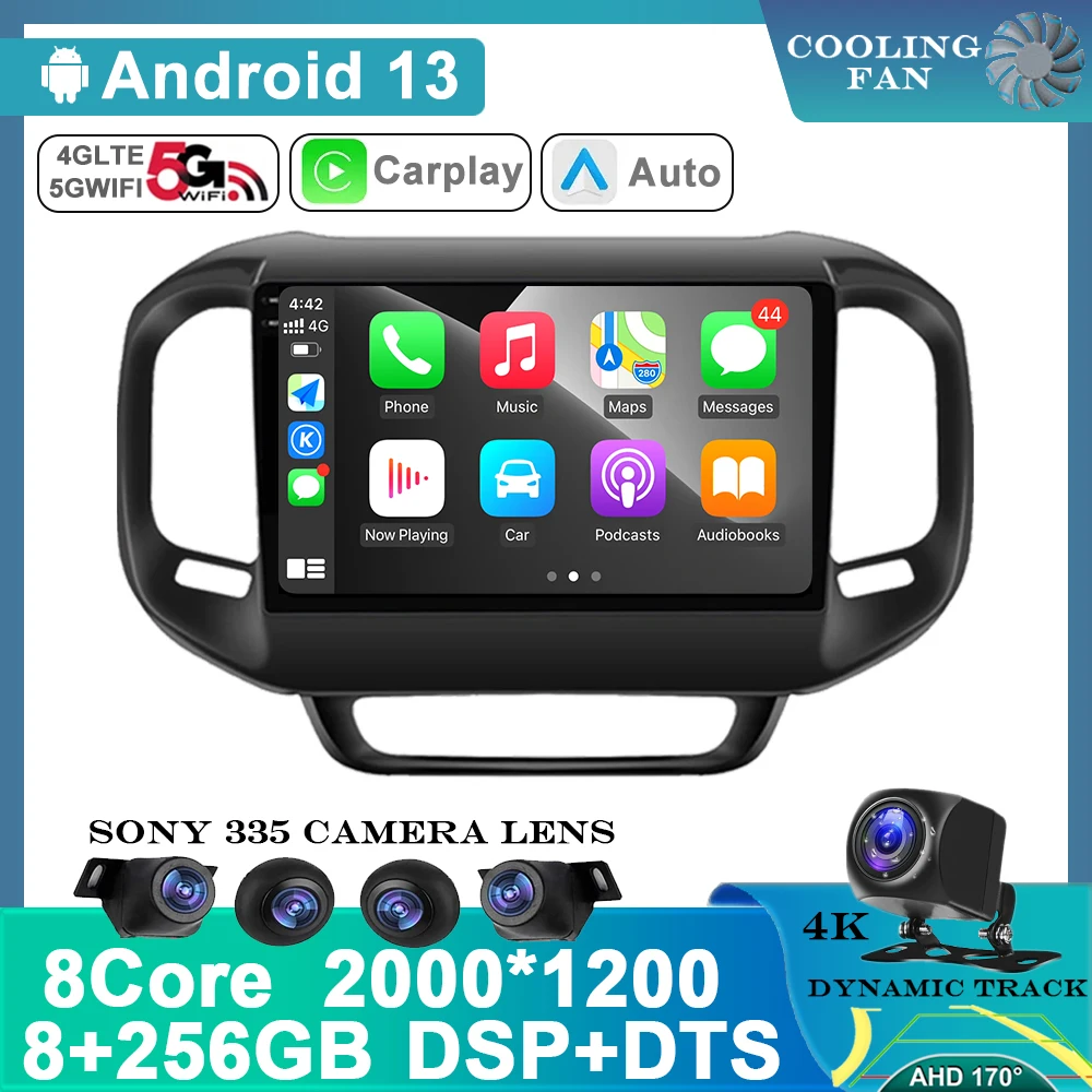 

Мультимедийный видеоплеер для FIAT Toro 2017 2018 2019 2020 2 Din GPS 9 дюймов Android 13 автомобильный радионавигатор CarPlay без DVD QLED