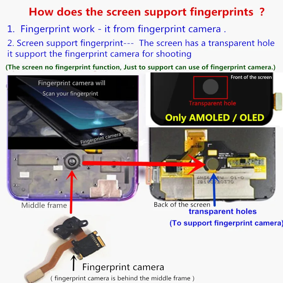 Najtaniej 6.44 ''OLED Dla Vivo V21e V2061 Panel Wyświetlacza Dotykowego LCD Ekran Digitizer Zgromadzenie Dla Vivo V21E 4G Lcd