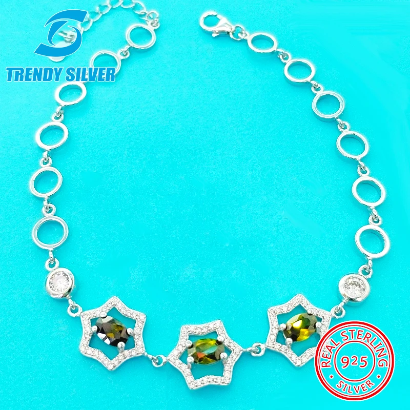 

925 sterling silver with cz braceles bracelet for woman gifts for women femme jewelry jewellery luxury fashion flower daisy love