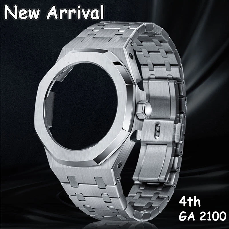 

4th Generation for casioak GA2100 Modification Kit Metal Bezel Strap for GA2100/2110 Stainless Steel Case Bracelet Accessories
