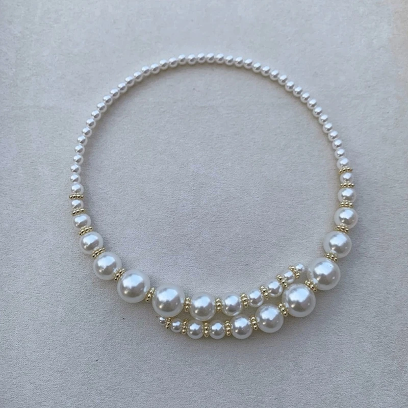 Регулируемый воротник ожерелье с искусственным жемчугом шейная цепочка для
