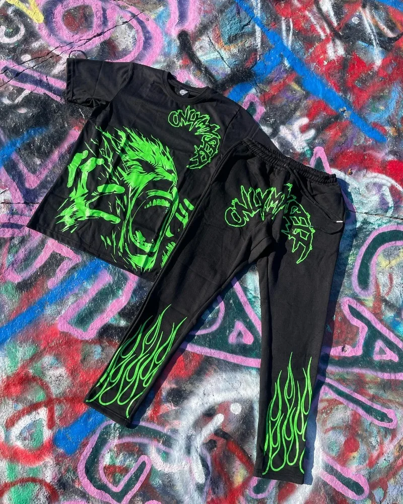 Уличный хип-хоп готический модный универсальный мужской костюм в американском