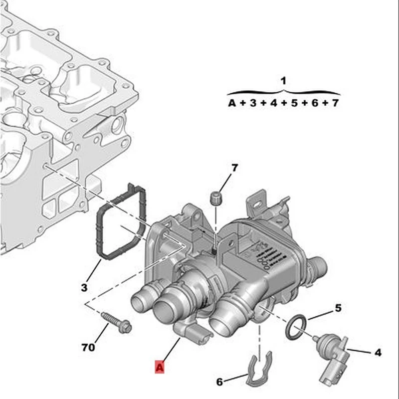 9812131480 автомобильный термостат корпус водяной фланец охлаждающая жидкость