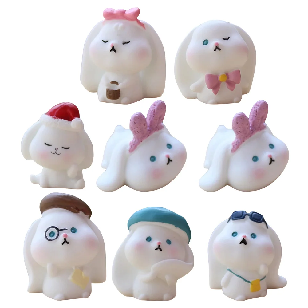 

8Pcs Decorative Garden Miniature Bunny Adorable Miniature Bunny for Home Decor Landscape