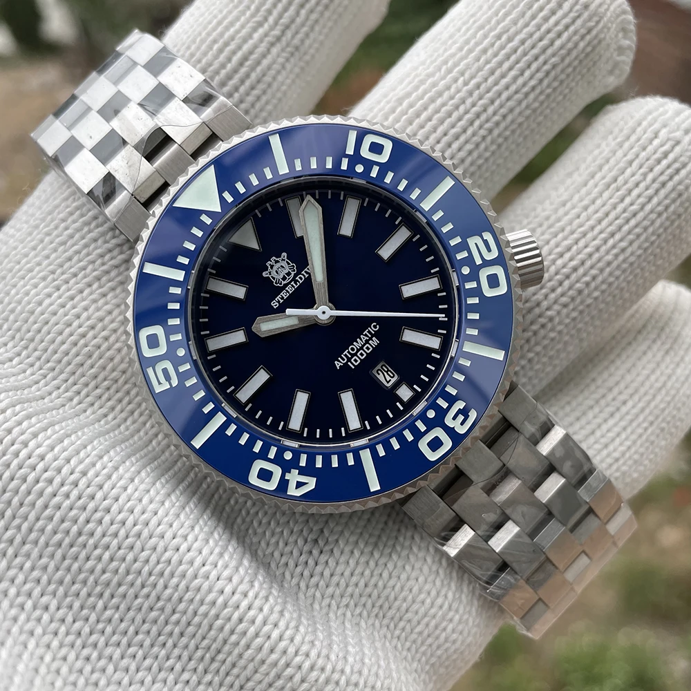 Автоматические механические часы Steeldive 1976P NH35 циферблат 48 мм встроенный браслет