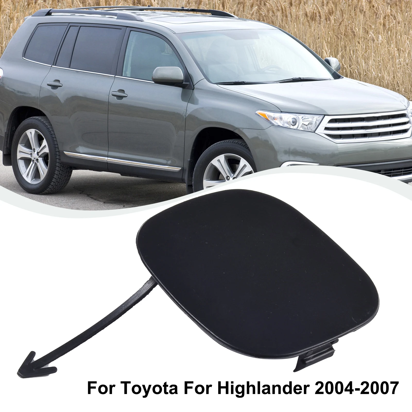 

Передний бампер, фаркоп, крышка для Toyota Highlander 04-07 52127-48030, черные пластиковые автомобильные аксессуары, инструменты