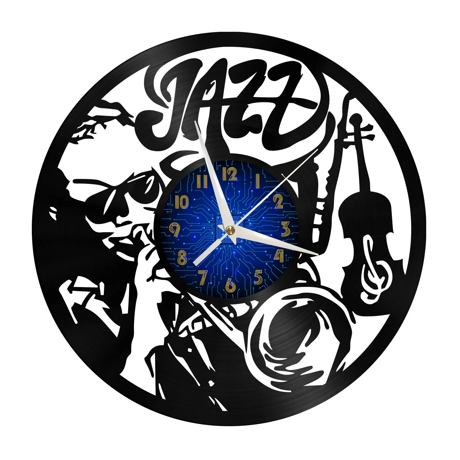 

Jazz solo Vinyl Record Wall Clock for Kitchen Wall Decor Wall Art