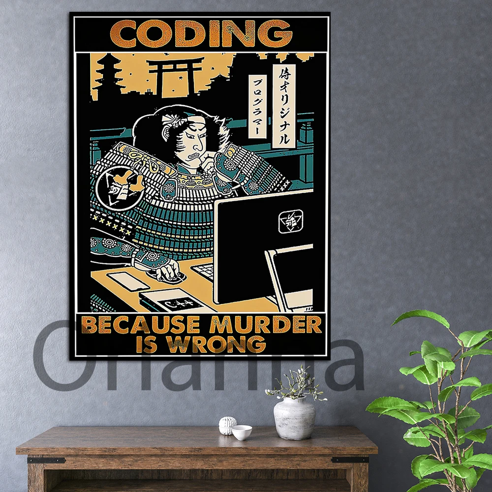 

Coding Because Murder Is Wrong Prints Poster/ Computer Programmer Wall Art Poster/Programmer Gift/Computer Science Room Decor