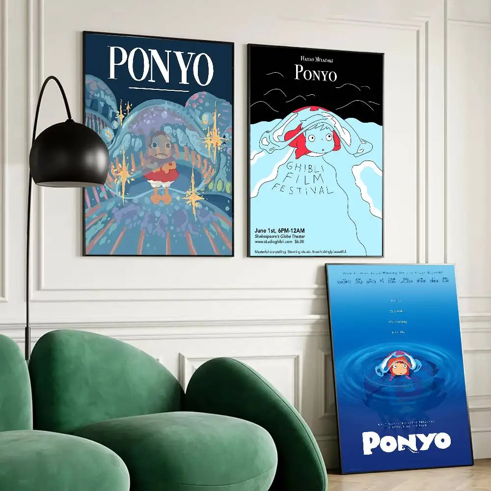 Фото Bilibili P-Ponyo On Cliff By The Sea Плакат с принтом A5 A4 A3 A2 Настенный художественный декор для комнаты Офисный подарок для фанатов №3