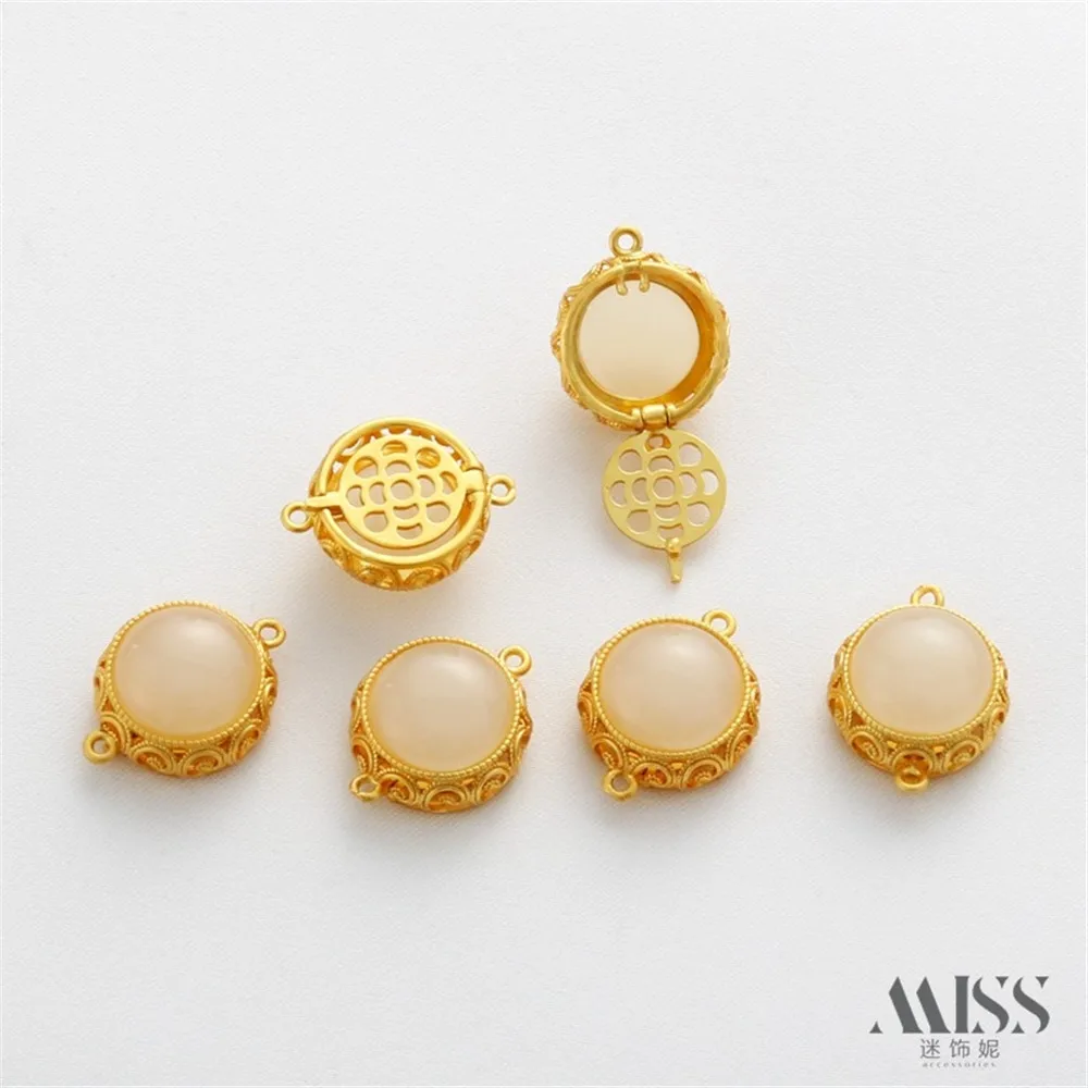 Белая Нефритовая коробка-саше в пакете из 18-каратного золота бинауральная