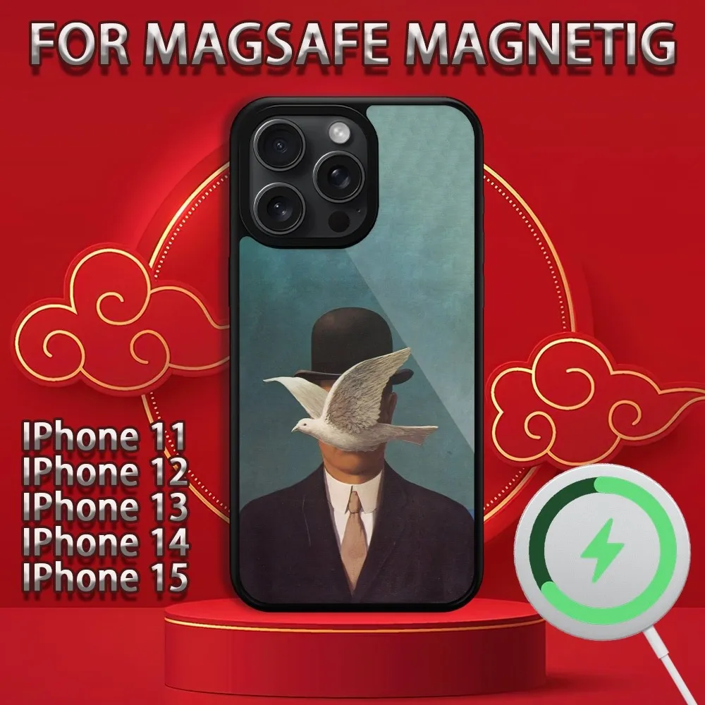 Чехол для телефона R-Rene Magritte Art iPhone 15 14 13 12 11 Pro Max Plus Magsafe магнитный чехол с