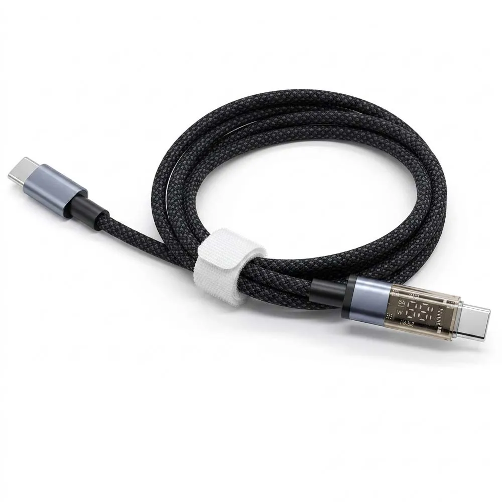 Кабель USB-C PD 240W для быстрой зарядки, Type-C - Type-C, с дисплеем, для Xiaomi POCO F3, Realme, Macbook, iPad (art.: 3920db06d78e4) - 3920db06d78e4