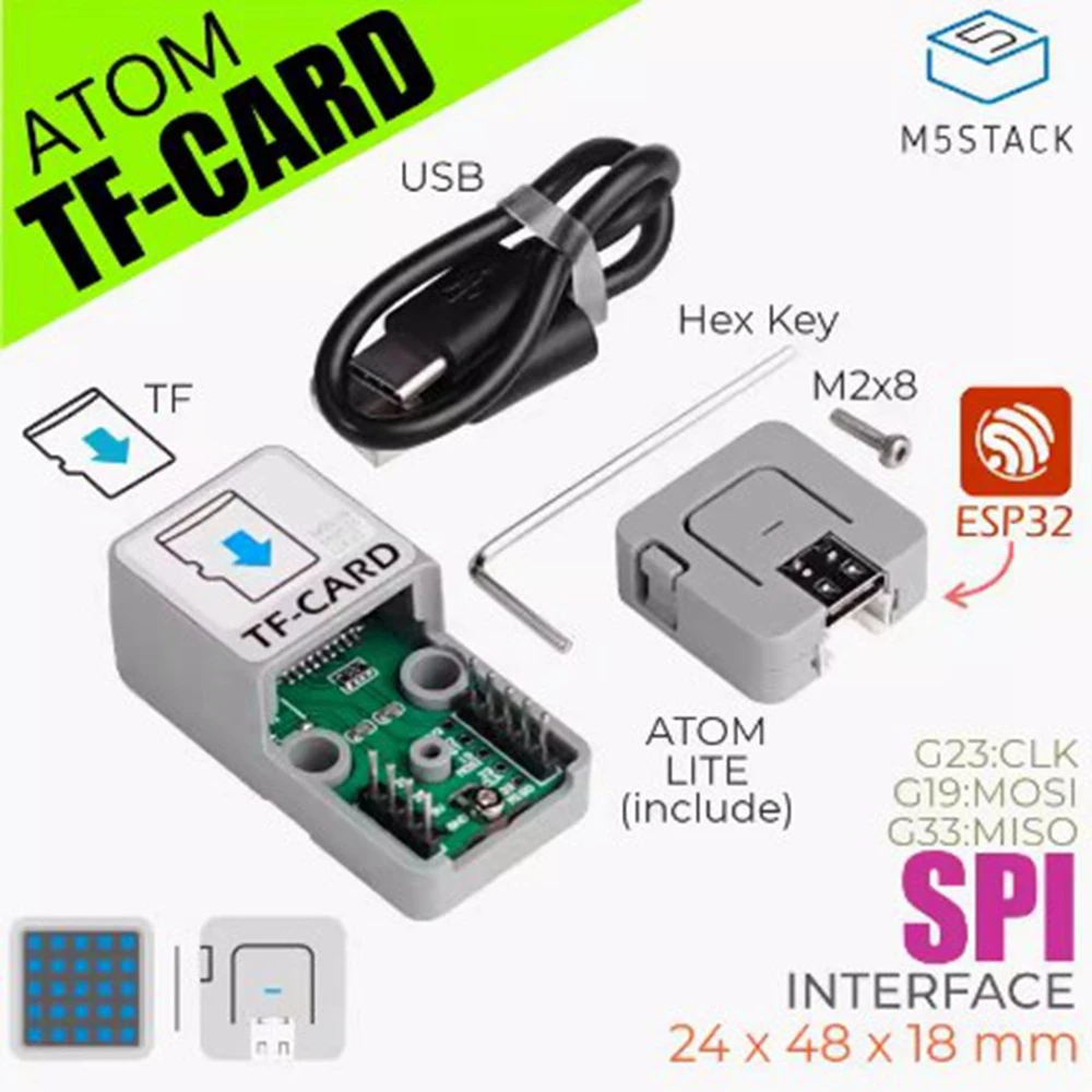 Модуль считывания и записи M5Stack ATOM TF Card SD-карта устройство