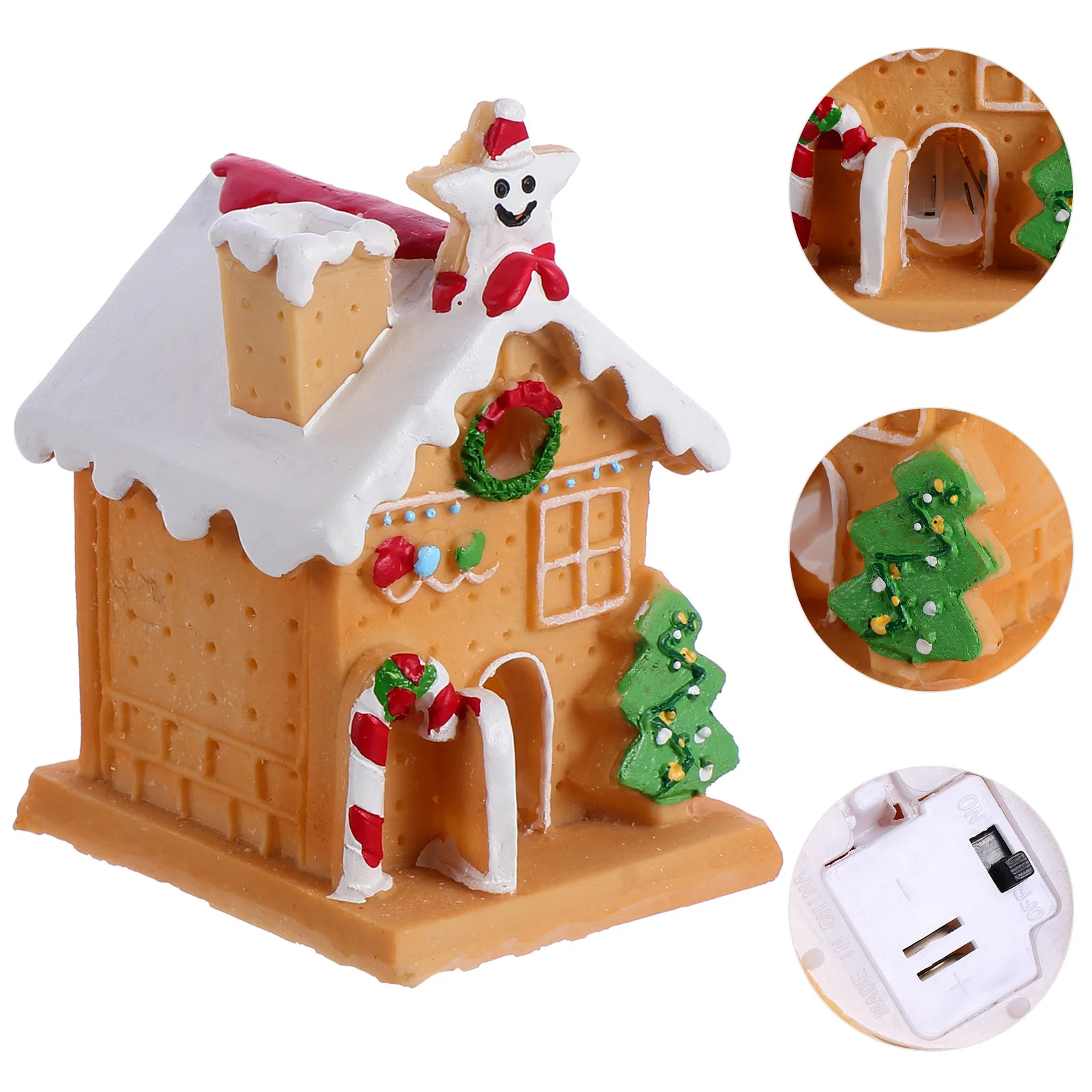

1Pc Christmas Cake Decoration Gingerbread House Cake Ornament Resin Cake Decor House Cake Decoration Accessories