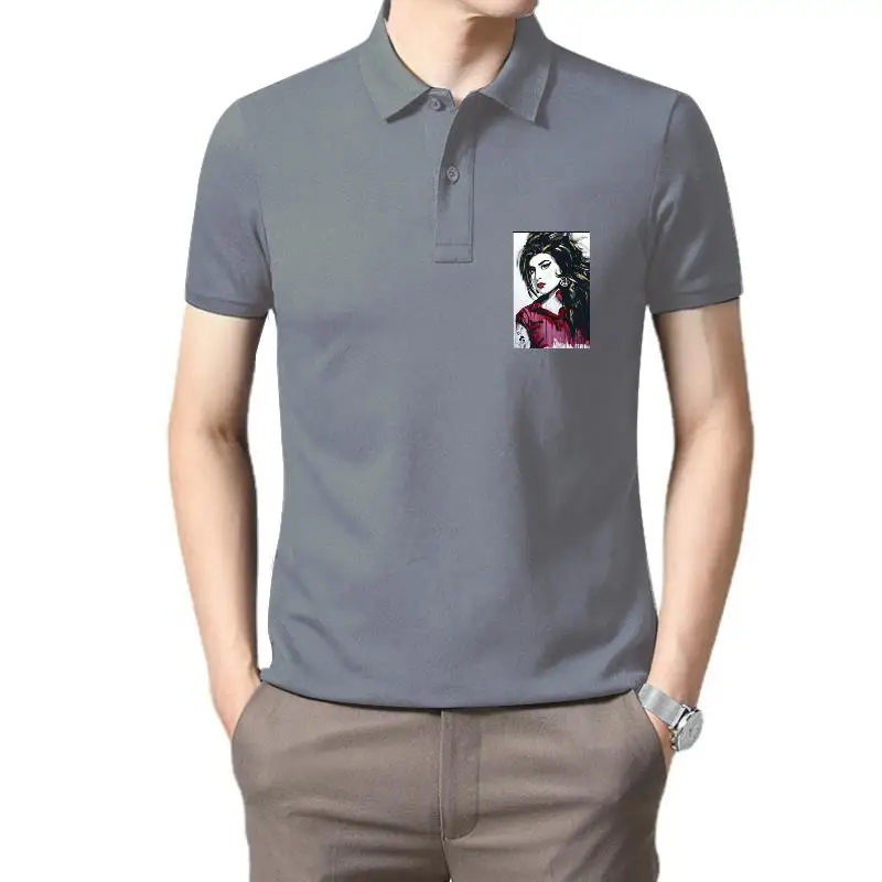 

Golf wear men New Amy Winehouse Pop Art Color Ima Logo Men' Black & White Tee Printing polo t shirt for men