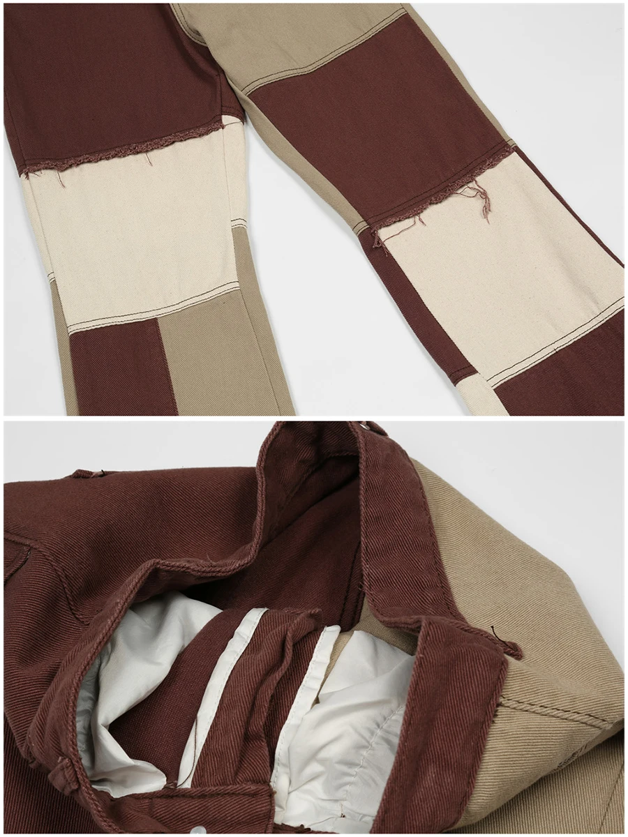 Four Seasons Men's Jeans Casual Slim Stitching Hip Hop Men's Loose Jeans Men's Fashion Trend Pants Streetwear Ins Hot Sale JEANS