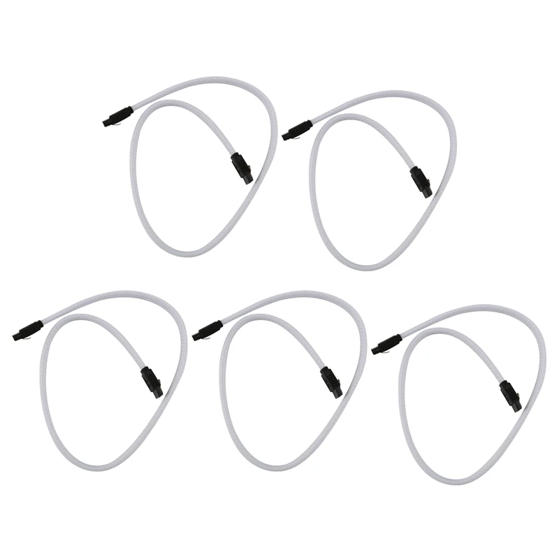 

5X 50 см SATA 3,0 III SATA3 7Pin кабель для передачи данных 6 Гб/с SSD Кабели HDD жесткий диск кабель для передачи данных премиум-версии (белый)