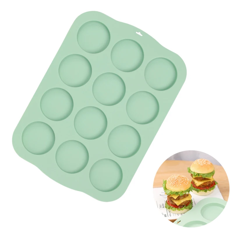 

12 Grids Silicone Cake Mold Small Cake Chocolate Pancake Moulds for Baking Pastry Bread Mousse Cake Mould DIY Burger Patty Mold