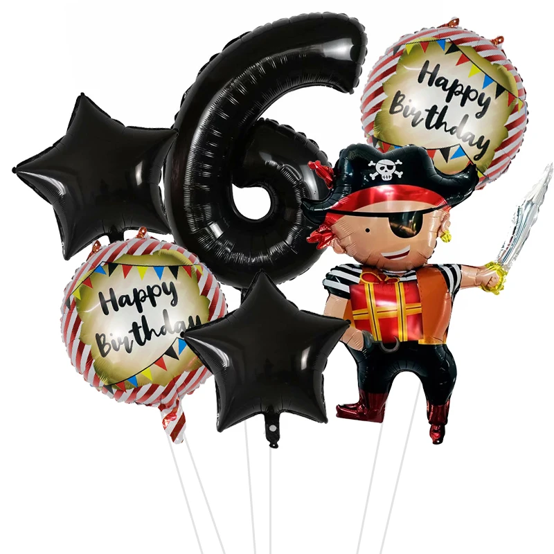 6 шт. воздушный шар с рисунком пирата детская игрушка для мальчика украшение дня