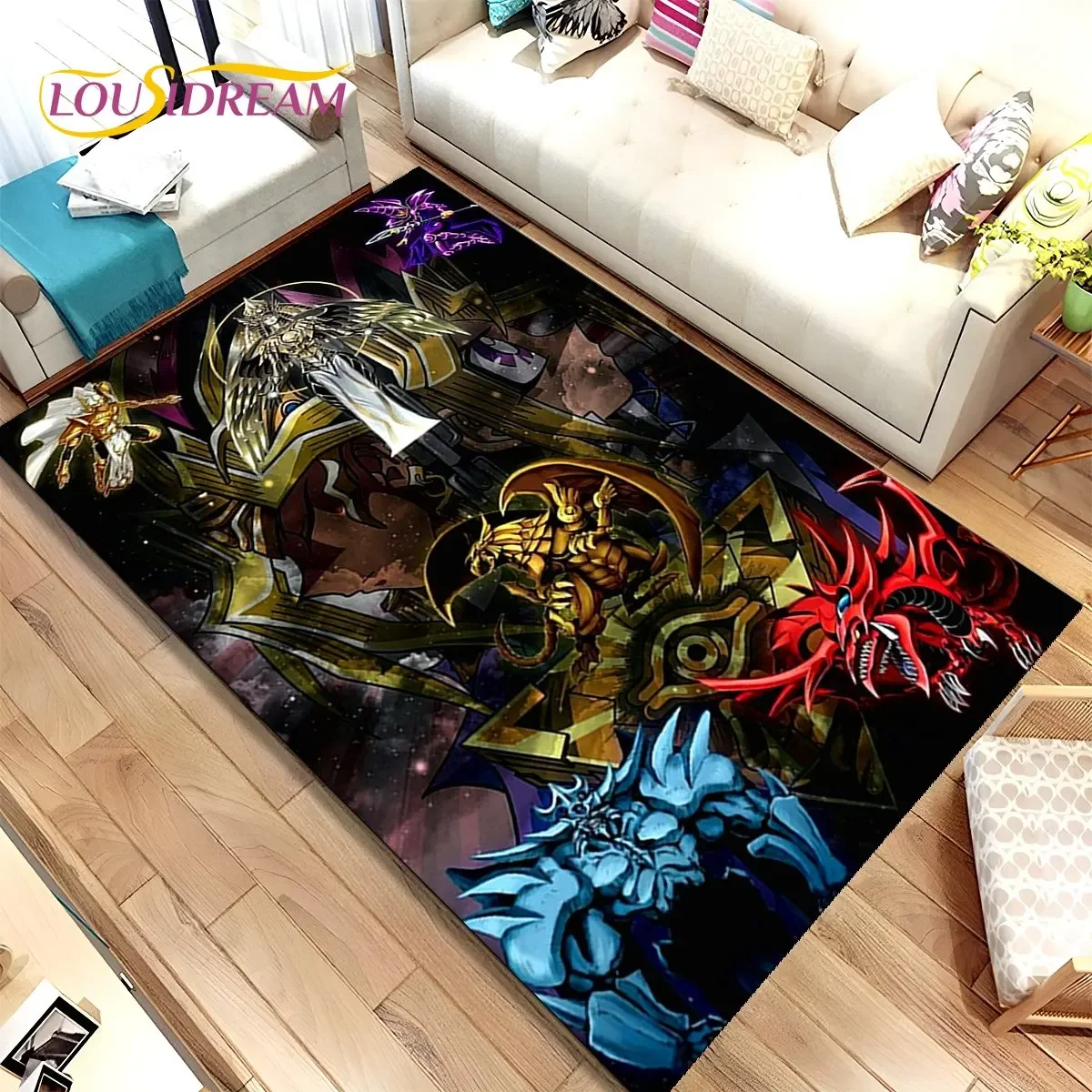 Фото Yu-Gi-Oh MONSTER CARD аниме коврик большой, ковер для гостиной, спальни, дивана, коврик для двери, украшение, детский нескользящий напольный коврик 3D №5