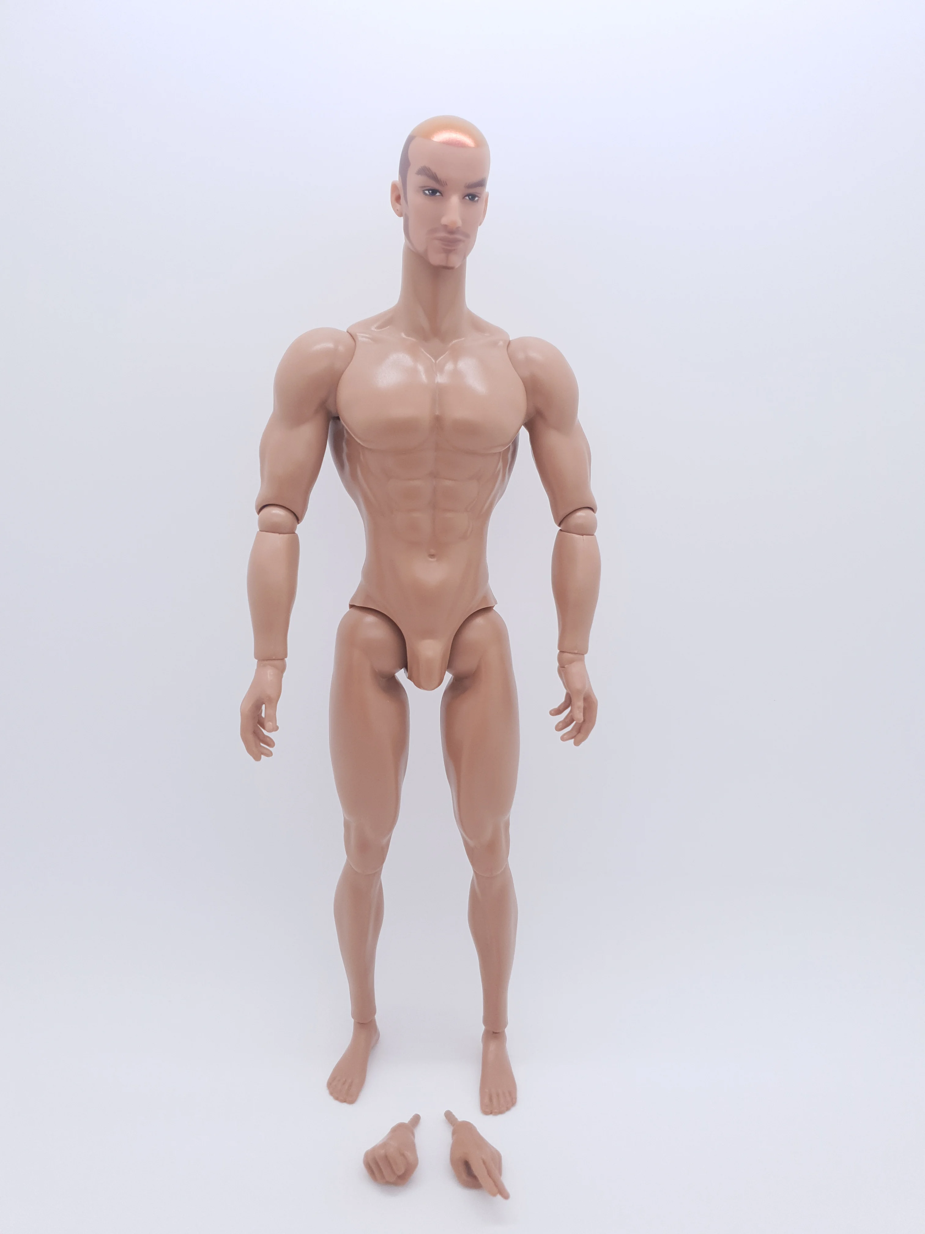 

1/6 масштаб, модная мужская кукла для мышц, шарнирное тело, манекен, демонстрационный стенд, мексиканская кожа OOAK